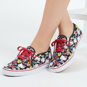 NEW Women's Hello Kitty x Vans Low-Top Sneakers – Black/Red Limited Edition